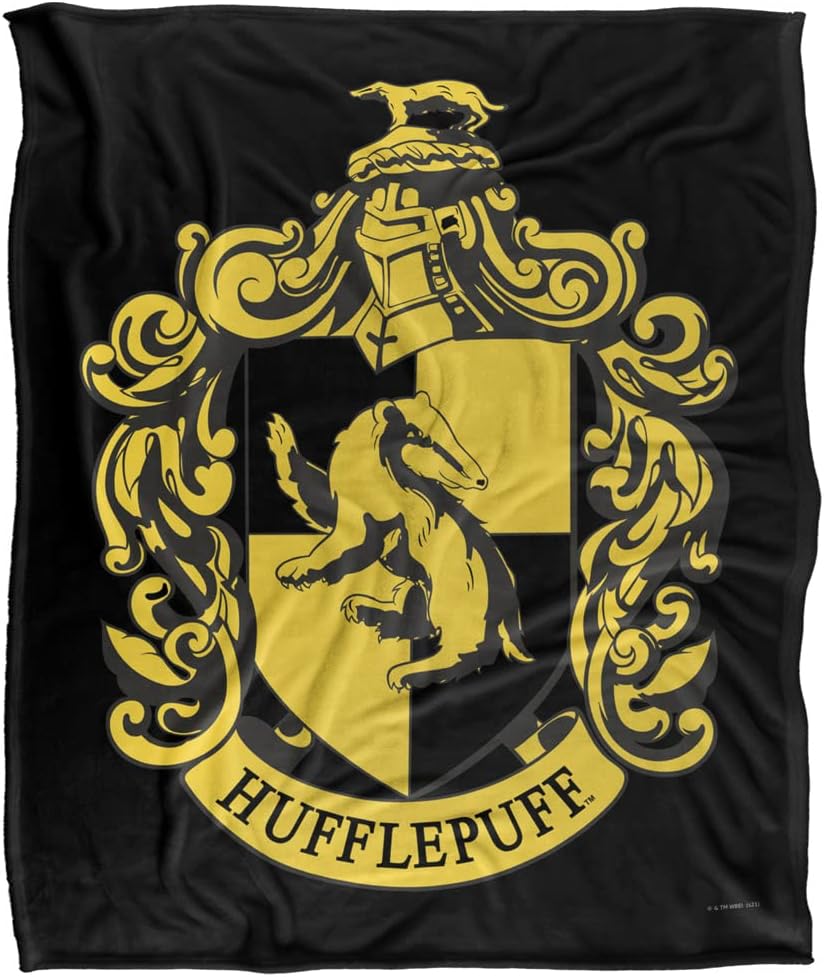 Harry Potter Hufflepuff Crest 3 Officially Licensed Silky Touch Super Soft Throw Blanket 50" x 60"