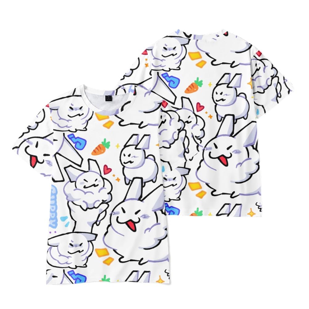 Shinehalo Boys I Kids Funny Cute Rabbit Gubby 3D Figure Printed Sweatshirt Shirt For Fans Gift Forsaken Gubby T-Shirt (,13-14Years)