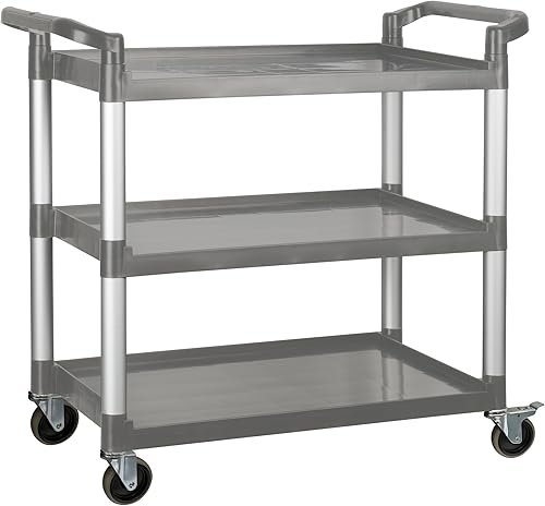 Winco Carrito utilitario, 40-34" x 19-12" x 37-38", gris