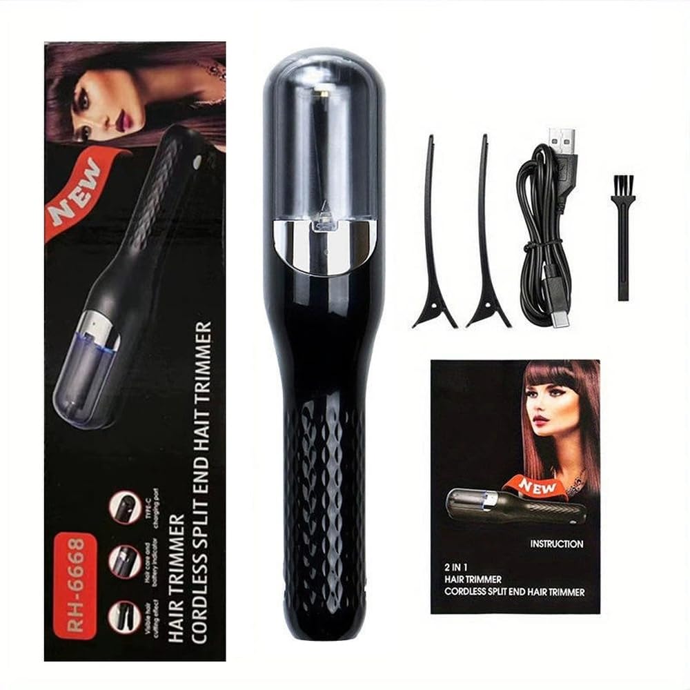 richcurls split ends remover machine for hair – professional electric split end trimmer, cordless repair tool for smooth, healthy, salon-quality results at home, safe design for all types, fast styling, easy to use, portable and rechargeable