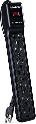 Miniatura 2 de CyberPower CSB706 - Protector de sobretensiones esencial, 1500J125V, 7 tomas, cable de alimentación de 6 pies