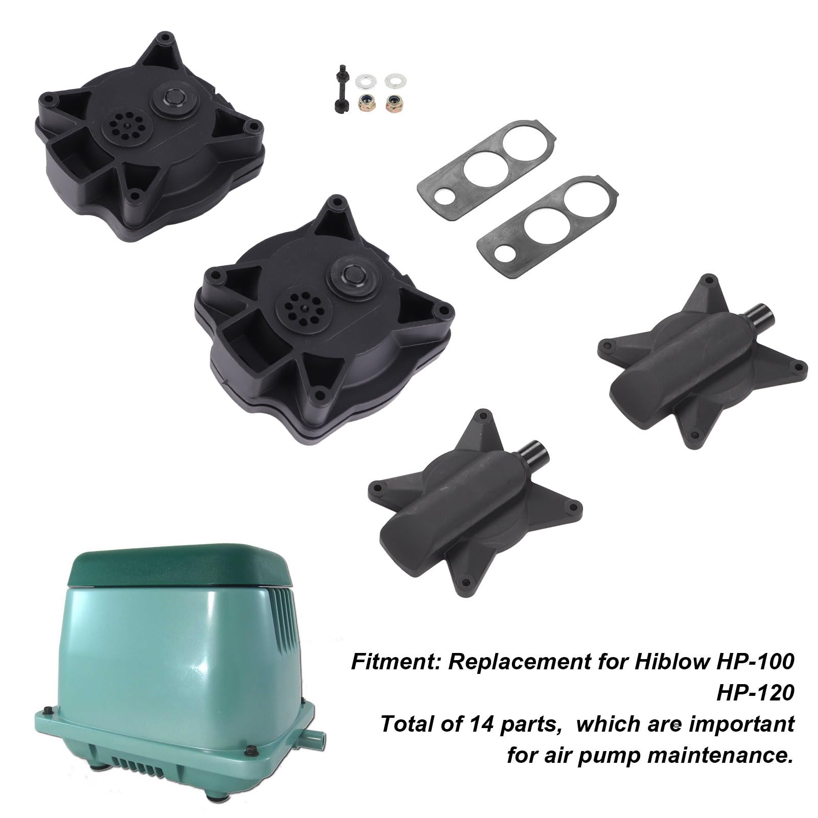 Kit di riparazione della pompa dell'aria di ricambio per Hiblow -100-120, kit di ricostruzione della pompa dell'aria settica con set di guarnizioni e cuscinetti in go