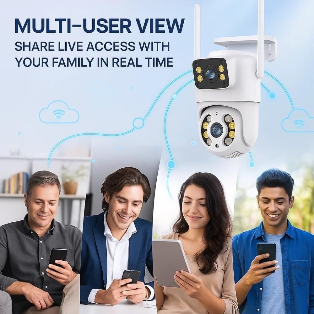 MAYUMI 2-Way Audio | Multi-User View | 128GB SD Card Support | Waterproof | 5MP+5MP Dual Lens WiFi Outdoor CCTV Camera | Full HD | Color Night Vision | Human Detection 1