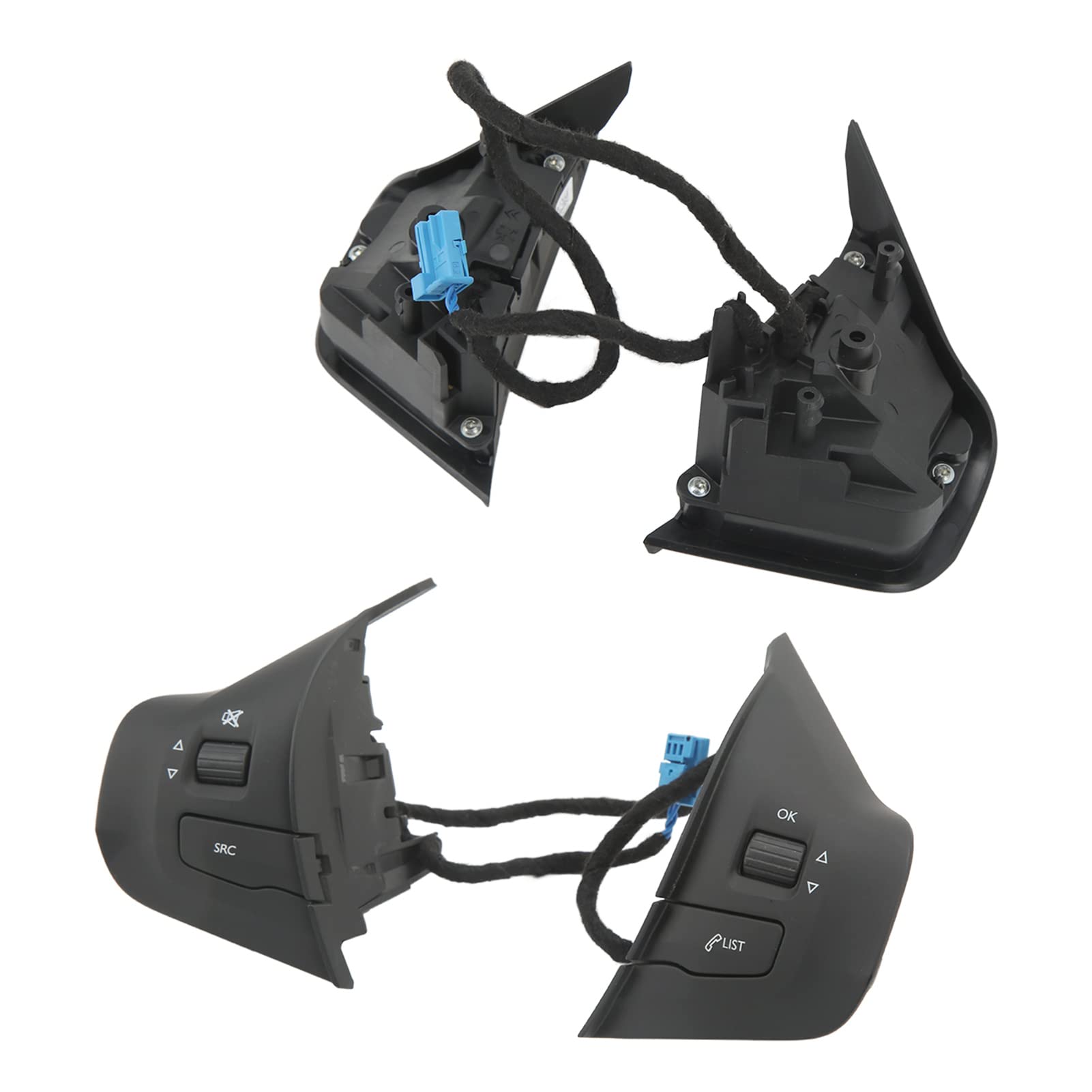 Volante Interno Automobilistico Swith Pulsante di Controllo 98084115Zd Sostituzione Nera Multifunzione per 208