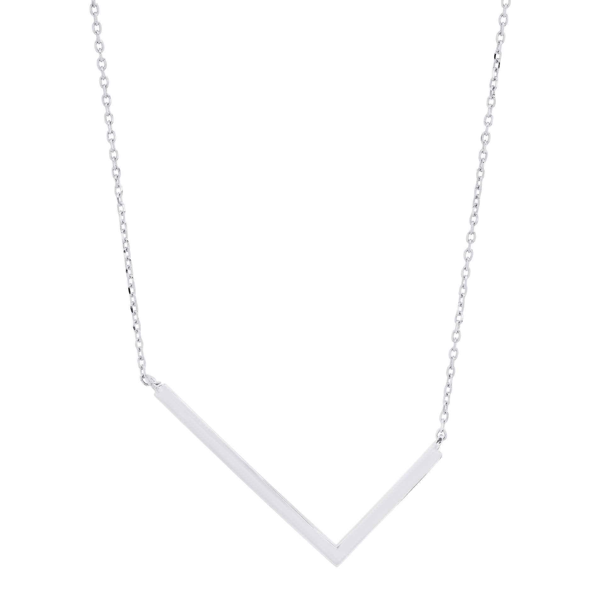 MAX + STONE Solid Sterling Silver Large Sideways Block Initial Necklace with 16+2 inch Extendable Chain