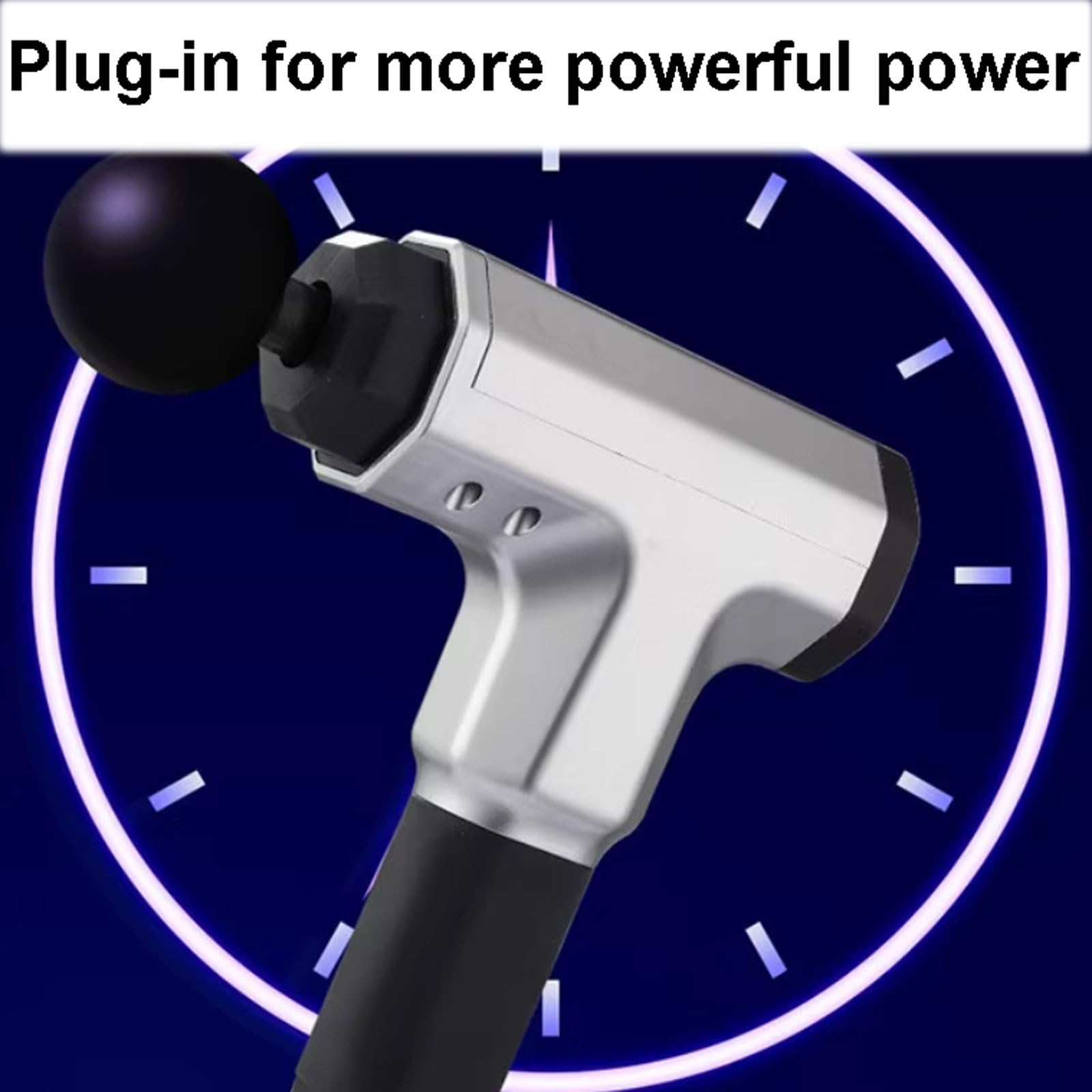 Muto Pistola for massaggio in plastica con 2 velocità e 4 testine massaggianti, potente e silenzioso, motore brushless silenzioso. compatto(Rot)
