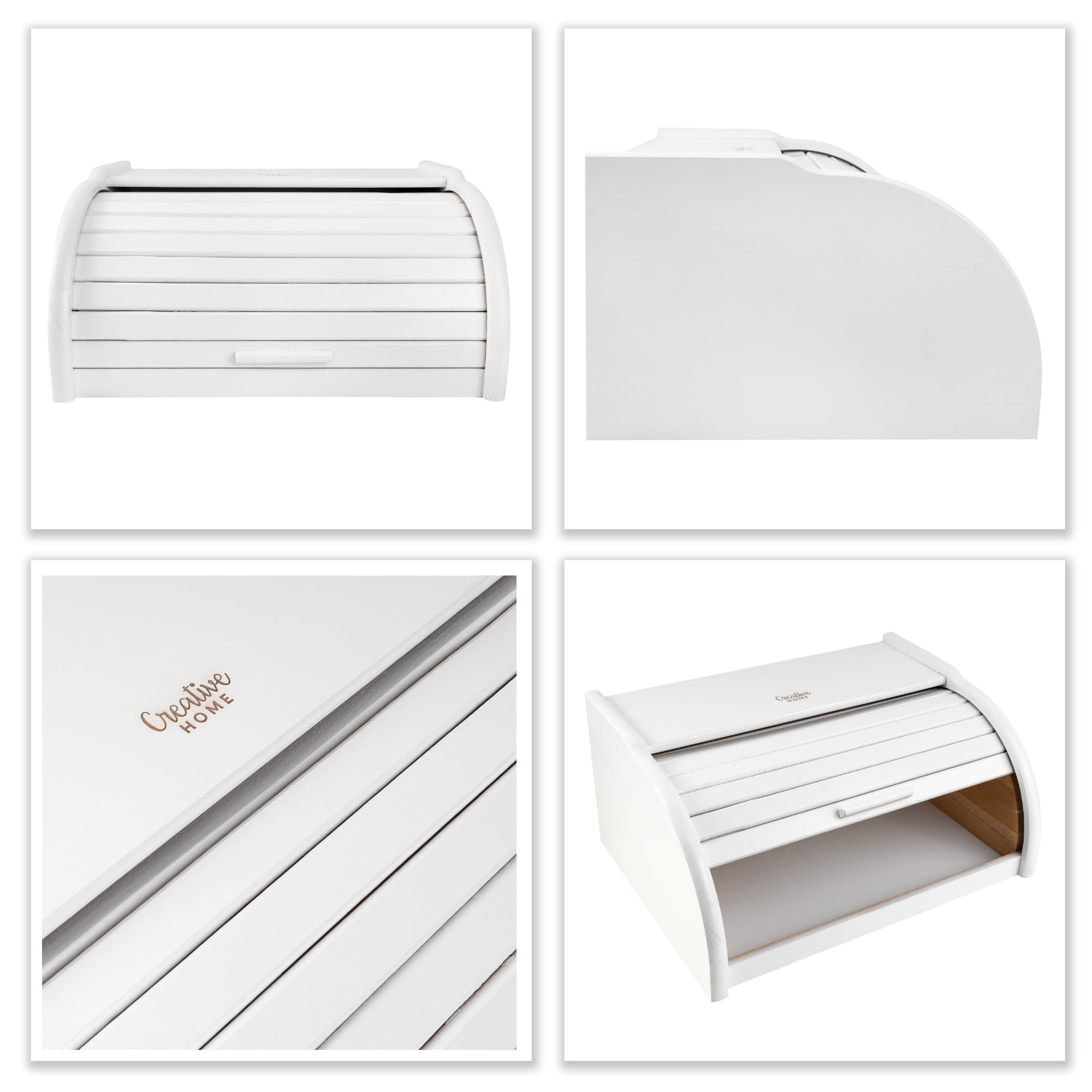 Creative Home Grande Panera Madera Contenedor para Pan Blanco
