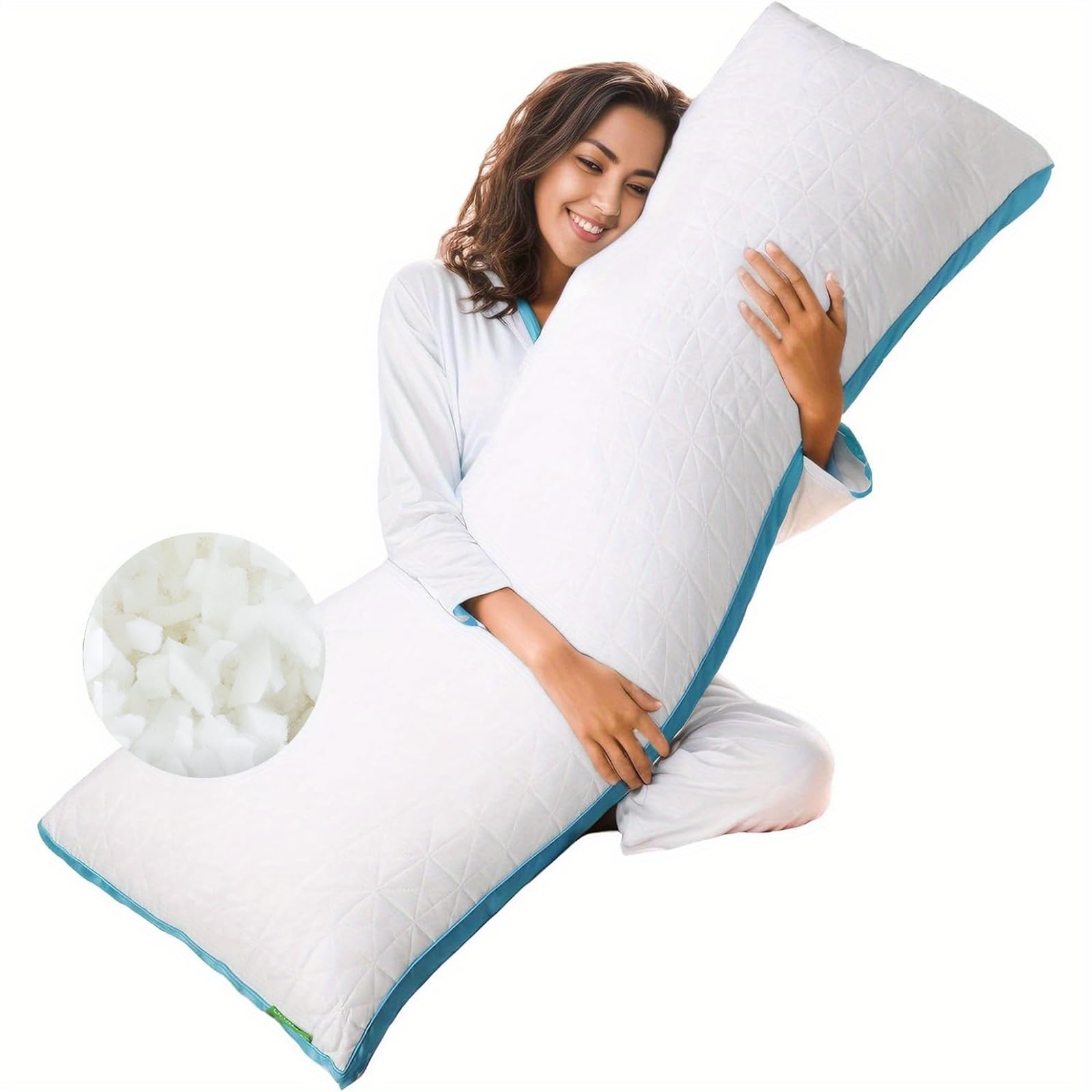 Dreamolino Swan - ergonomisch zijslaper kussen - 7-in-1 comfortkussen - ondersteunt & heeft een stabiliserende werking - zwangerschapskussen - borstvoedingskussen - ademend lichaamskussen