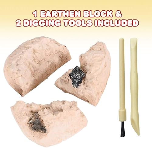Miniatura 2 de ArtCreativity Kit de excavación de meteoritos de 2 pulgadas, juego de excavación de meteoritos con 2 herramientas de excavación, divertido juguete