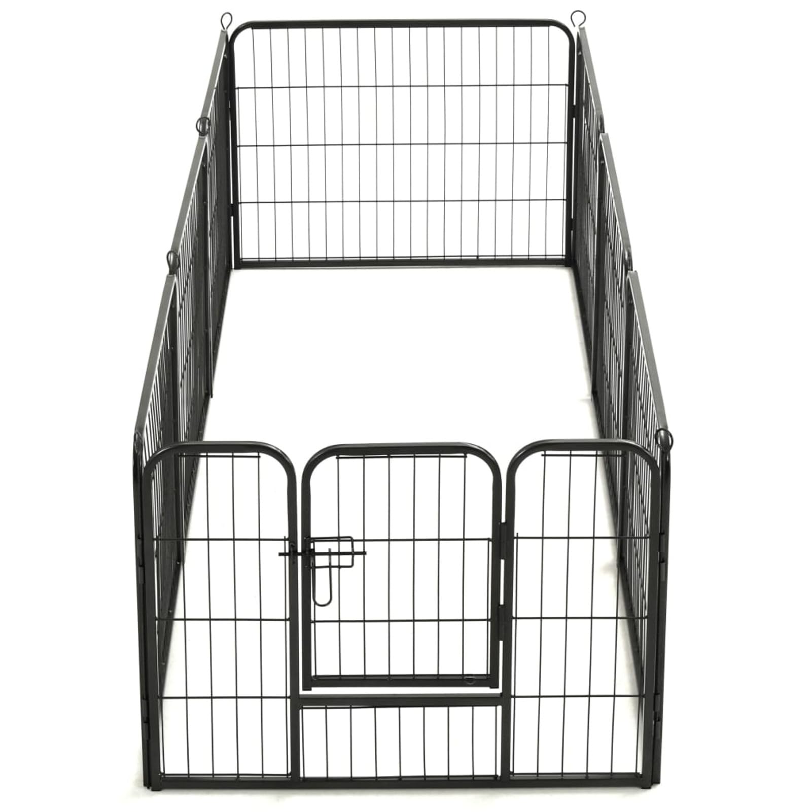 Homgoday Klatka dla psa, kojec dla psa z 8 panelami ze stali 60 x 80 cm czarny, klatka dla psa wewnętrzna klatka dla psa Kennel dla psów klatki dla psów ogrodzenie dla psów na zewnątrz
