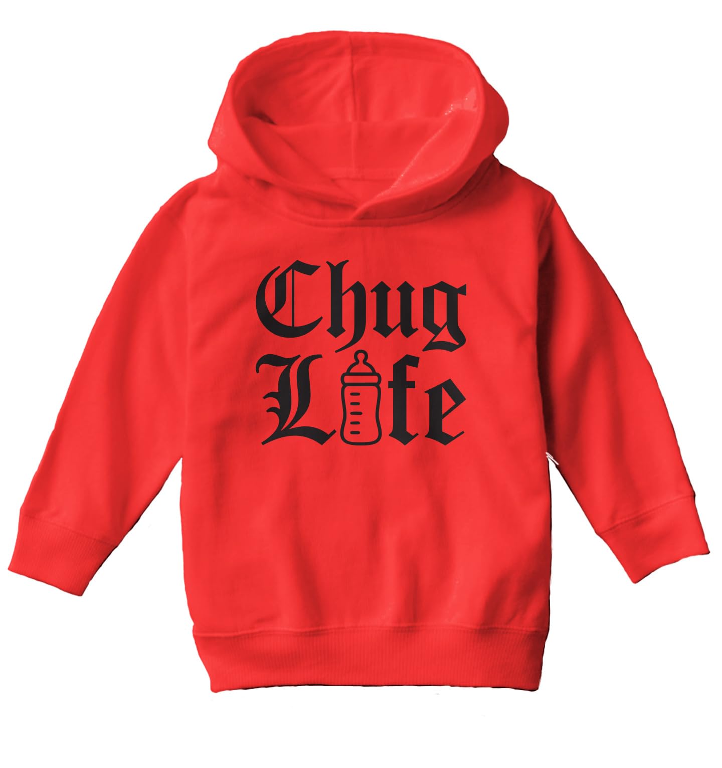 Tcombo Chug Life - Funny Baby Parody Toddler/Youth Fleece Hoodie (Red, 4T (Toddler))