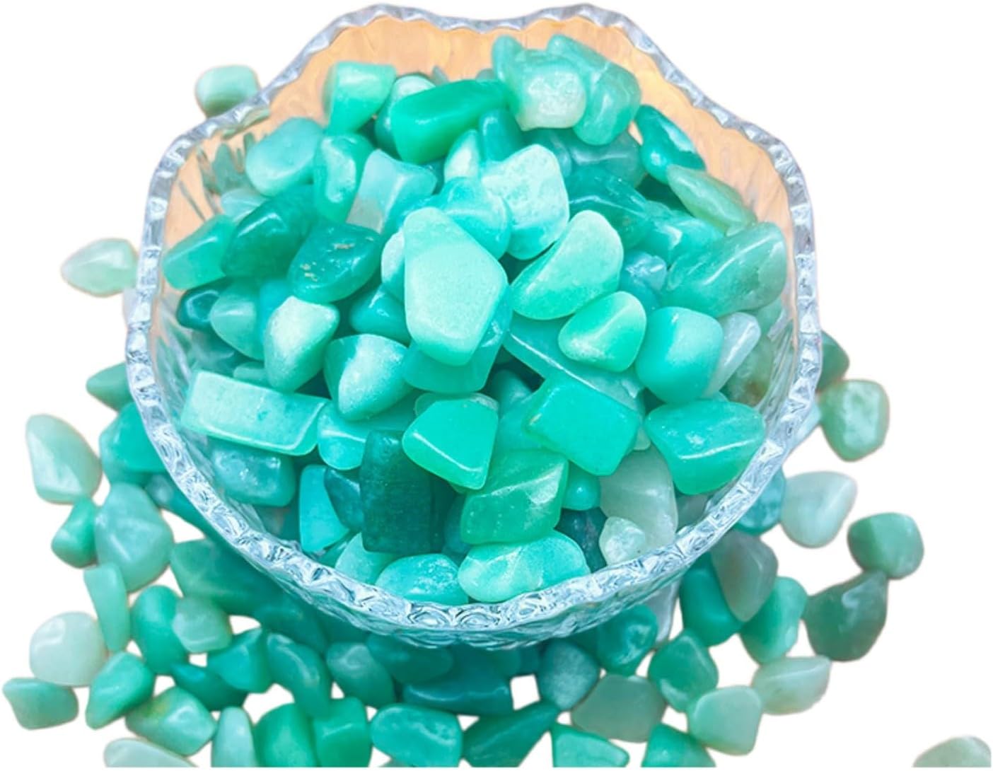 天然绿东陵玉碎石小水晶碎石原石手链鱼缸造景小石子 fengshui Chinese Tassel Ornaments-1916