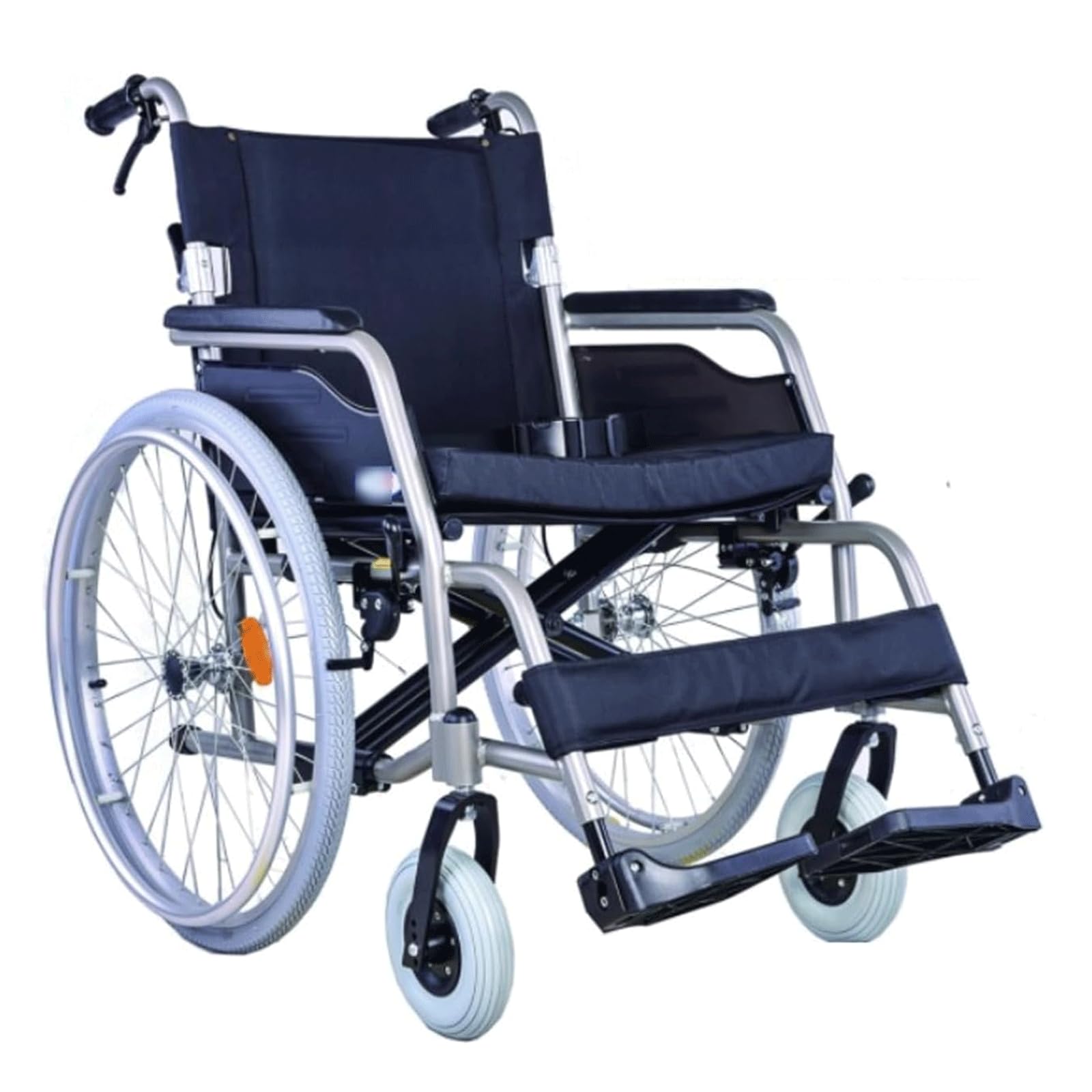 Sillas De Ruedas Silla De Ruedas Manual Plegable De Aleación De Aluminio Sillas De Ruedas De Transporte con Frenos De Mano Y Reposapiés Ajustable Soporte 220 Libras Ligero