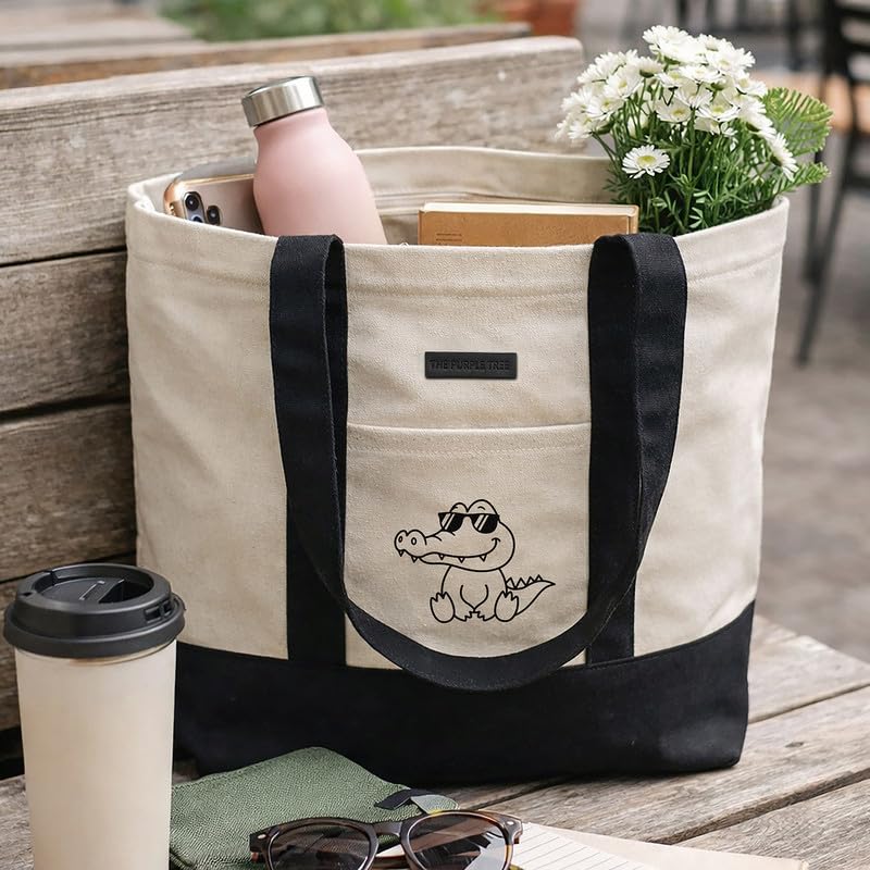 Image of The Purple Tree Cotton Tote Bags for Women (pack of 1) Women Tote Bag, Eco Friendly Tote Bag, Reusable Tote Bag, Shopping Bag, College Bag