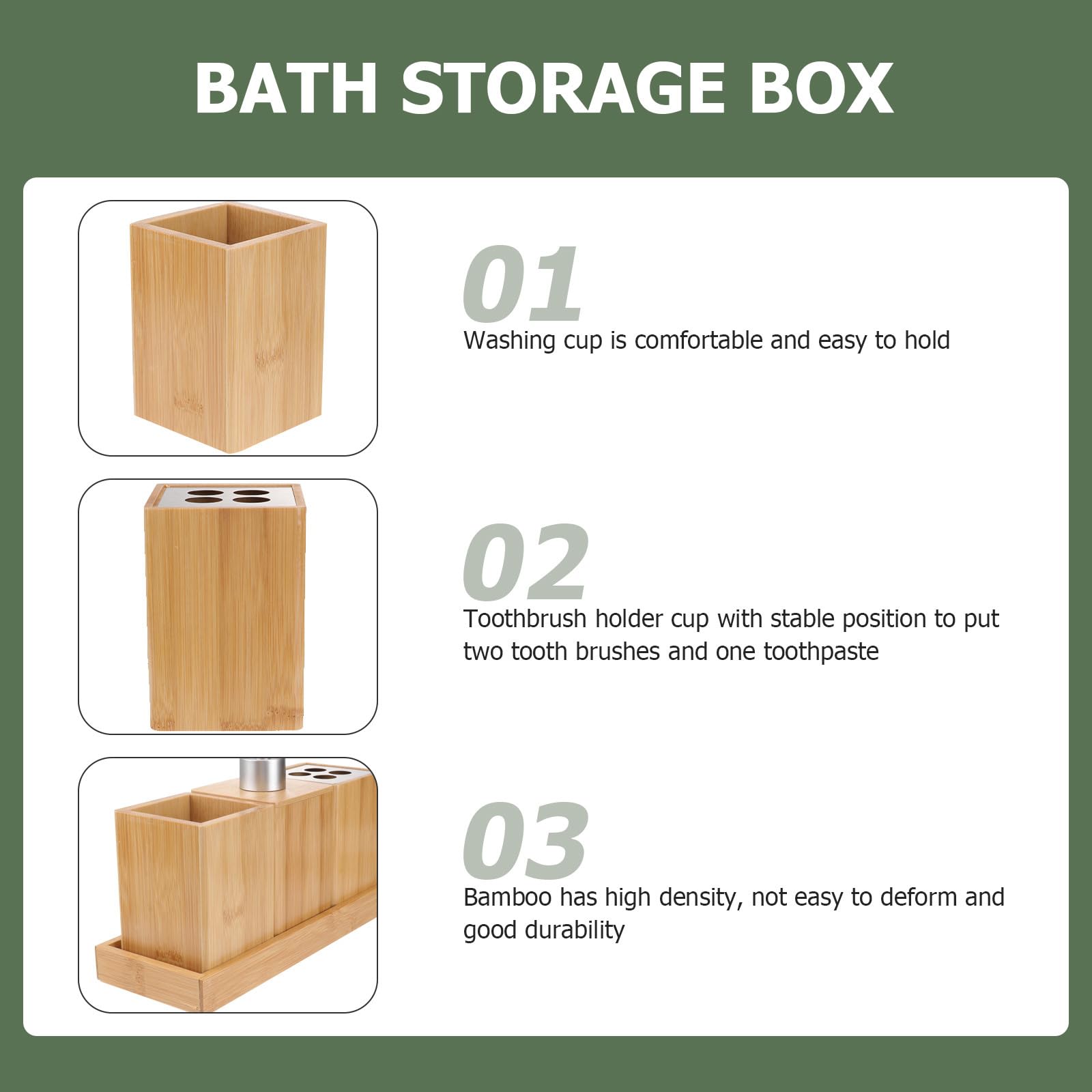 Set Bagno Accessori Bamboo 4 Pezzi in Ceramica e Legno di Bambù Design Elegante, Facile da Pulire e Protezione per Superfici di Lavaggio
