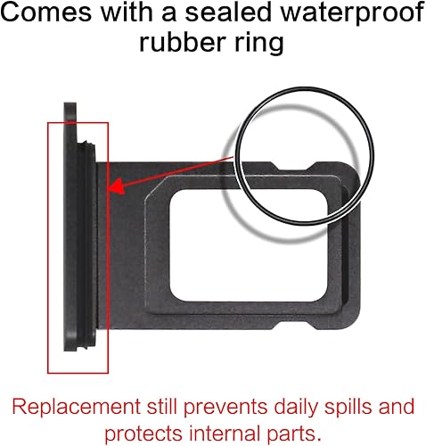 Miniatura 3 de ASDAWN Reemplazo de ranura para tarjeta SIM para iPhone 11 para iPhone 11, soporte de bandeja de tarjeta SIM, anillo de goma impermeable y pin SIM