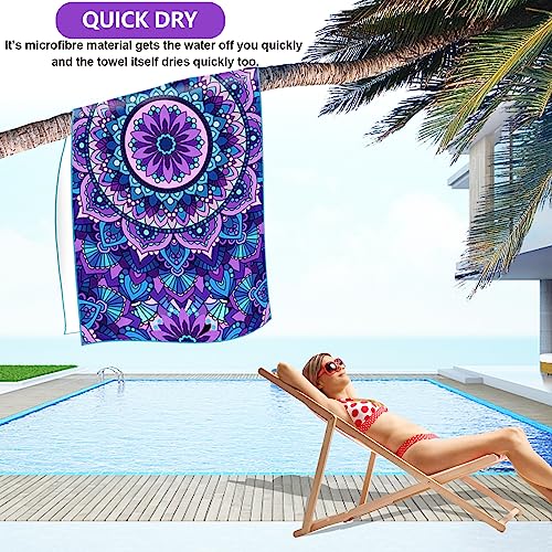Xndryan Large Beach Towels for Adults 200x90cm Microfibre Towel Sand Free Quick Dry Beach Towel Super Absorbent Lightweight Microfibre Towel for Travelling Swimming - Image 4