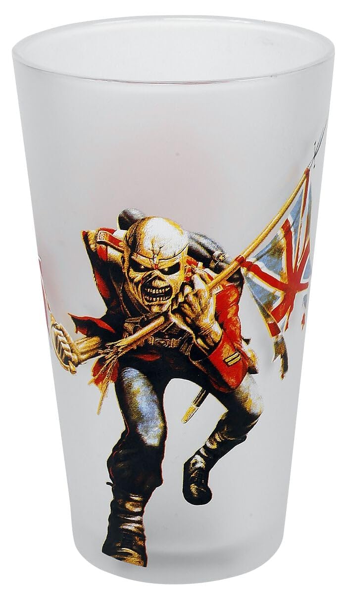KKL Iron Maiden Trooper Unisex White Beer Glass, Glass,