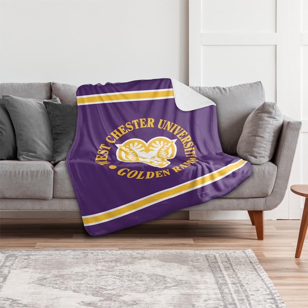 LOGOVISION Official Collegiate Primary Logo Collection Silky Touch Sherpa Back Super Soft Throw Blanket Collection