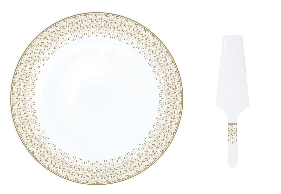 COFFRET PLAT A TARTE Ø 32CM AVEC PELLE EN PORCELAINE FESTIVE