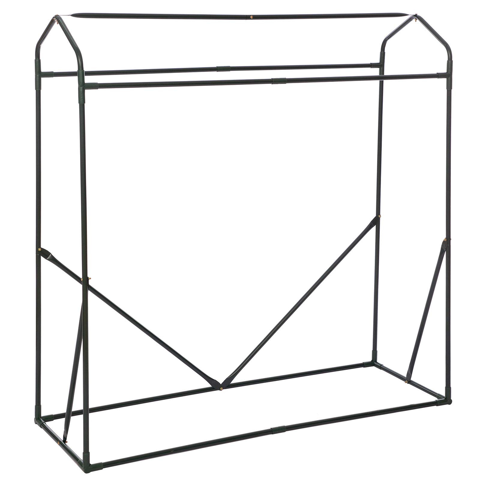 LARMNEE Serre de Jardin, Serre Tomate, Toit Incliné, Anti-Accumulation de Pluie, Cadre métallique Solide et Film PE Plus Long, avec Porte Enroulable, Anti-UV, 150 x 50 x 150 cm, Vert EGN31GH02