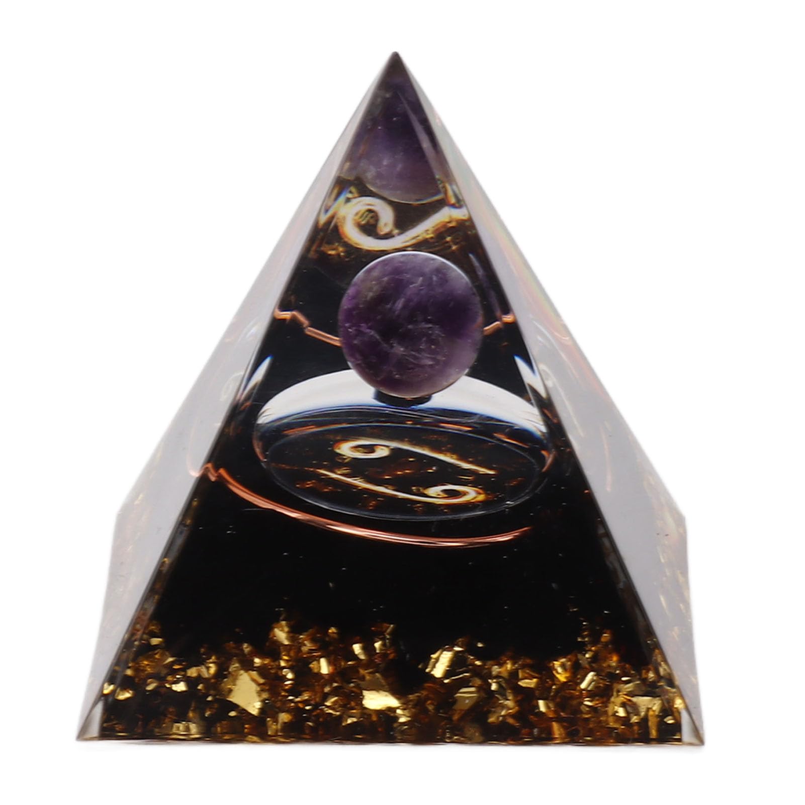 Crystal Pyramid, 2in Orgone Pyramid for Positive Energy, Small Healing Crystal Pyramid Porstive Energy Generator, Orgonite Pyramid for Resist Stress, Men Women (Cancer)