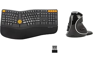 DELUX Wireless Ergonomic Mouse and Keyboard Set: Enhanced Comfort and Productivity