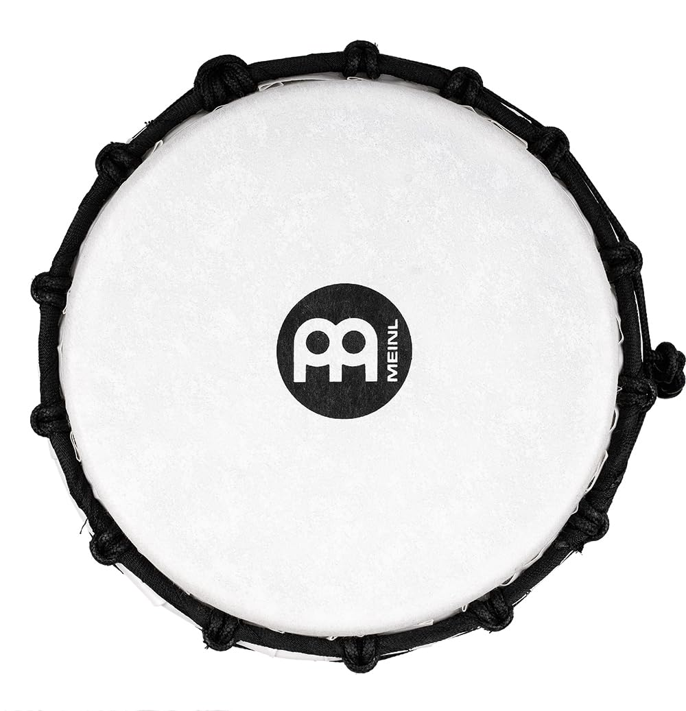 Meinl Percussion Djembe Junior con carcasa sintética y cabeza, acabado Simbra - NO HECHO EN CHINA - Tamaño compacto de 7 pulgadas, cuerda ajustada, garantía de 2 años (JRD-SI)