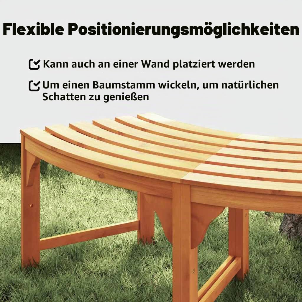 vidaXL Baumbank 4 -Seater 210 x 80 x 45 cm Massives Eukalyptus Holz | Aus massivem Akazienholz gefertigt, Traditionelle Halbkreisform ideal für Garten-Ecken,