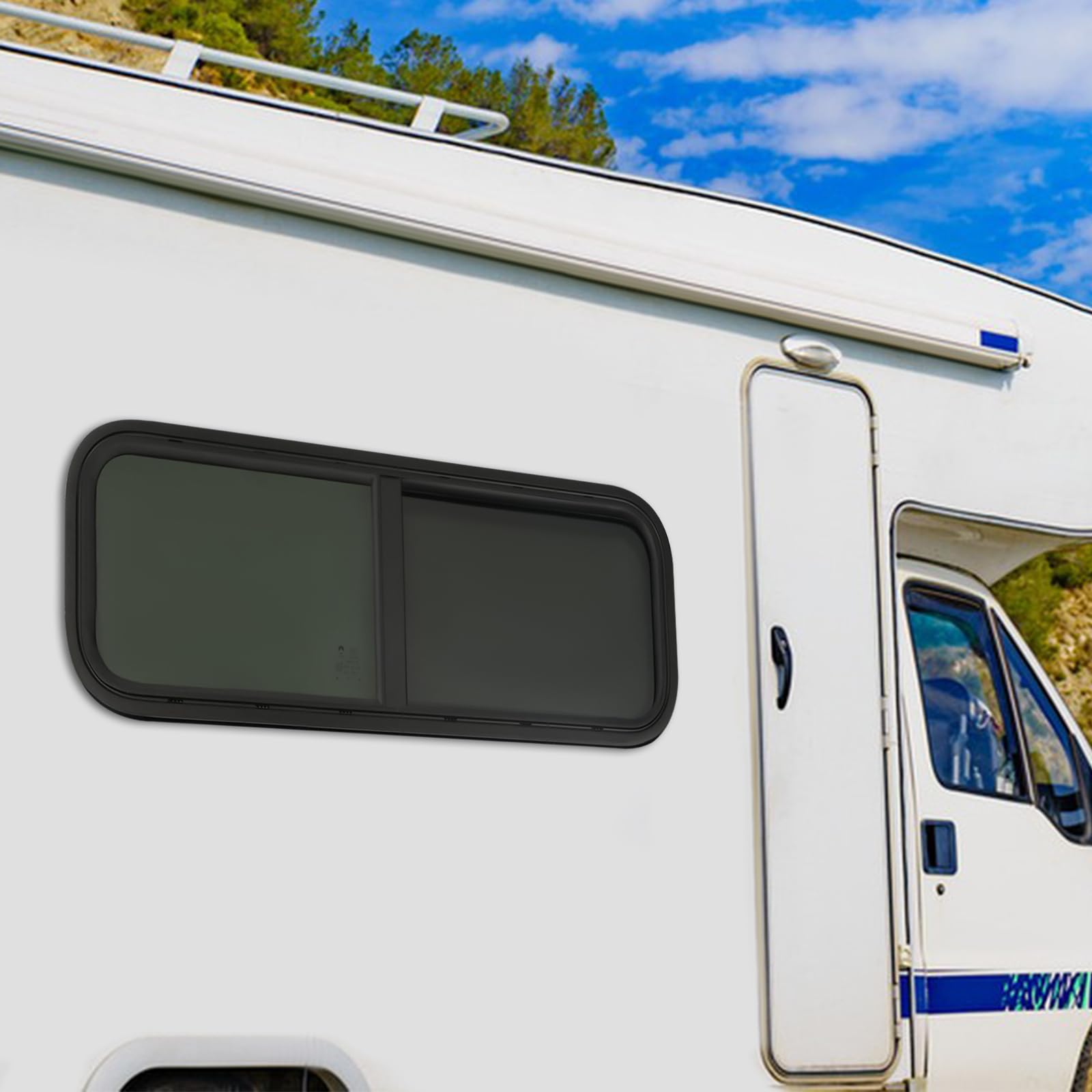 Schiebefenster für Wohnmobil Seitenfenster Wohnmobil getönt Schiebefenster Wohnwagen Fenster mit Insektenschutzgitter Ersatzfenster selbstmontierbar für Reisemobil Campingfahrzeug (900x 300 mm)