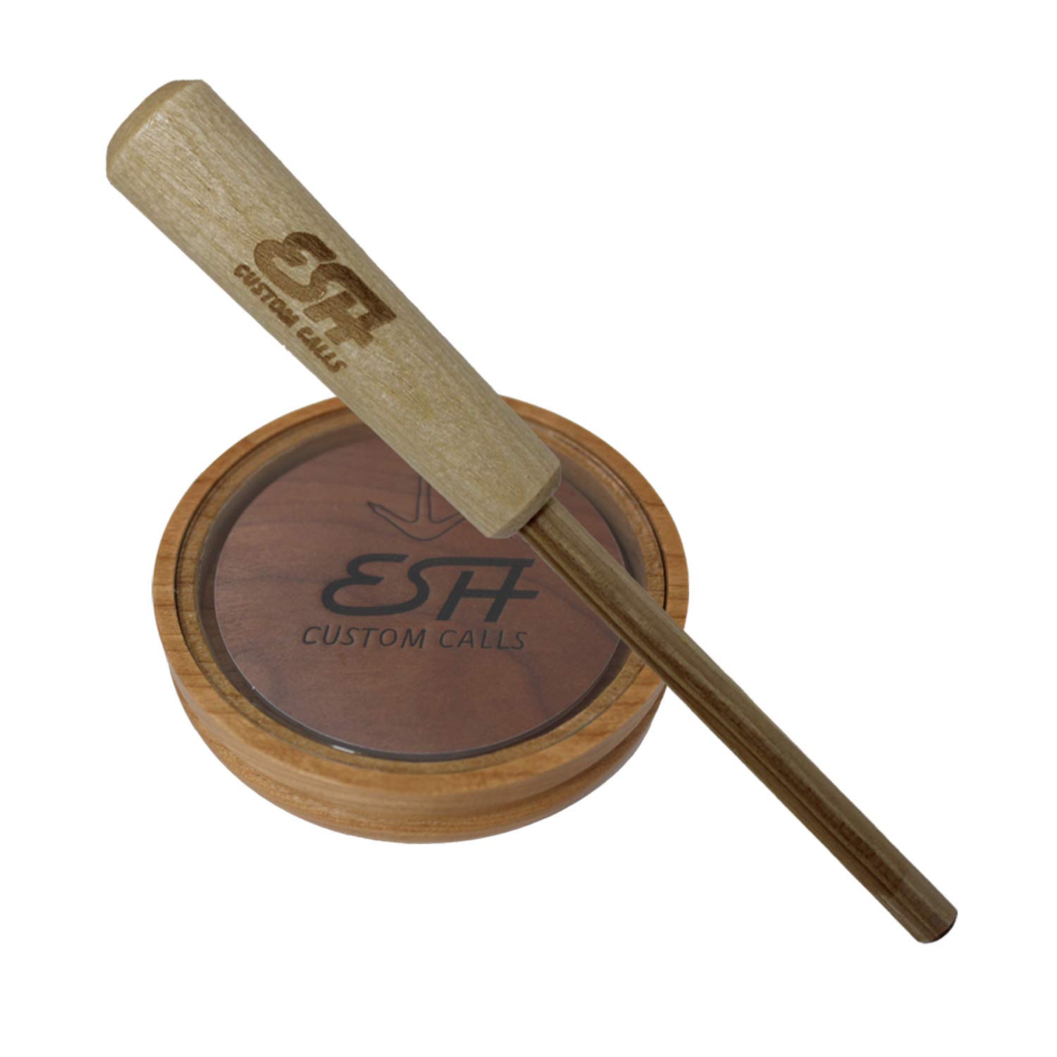 ESH Nationwide Scents Cherry Glass Turkey Call with Hickory Striker Pot Pan Turkey Calls for Hunting