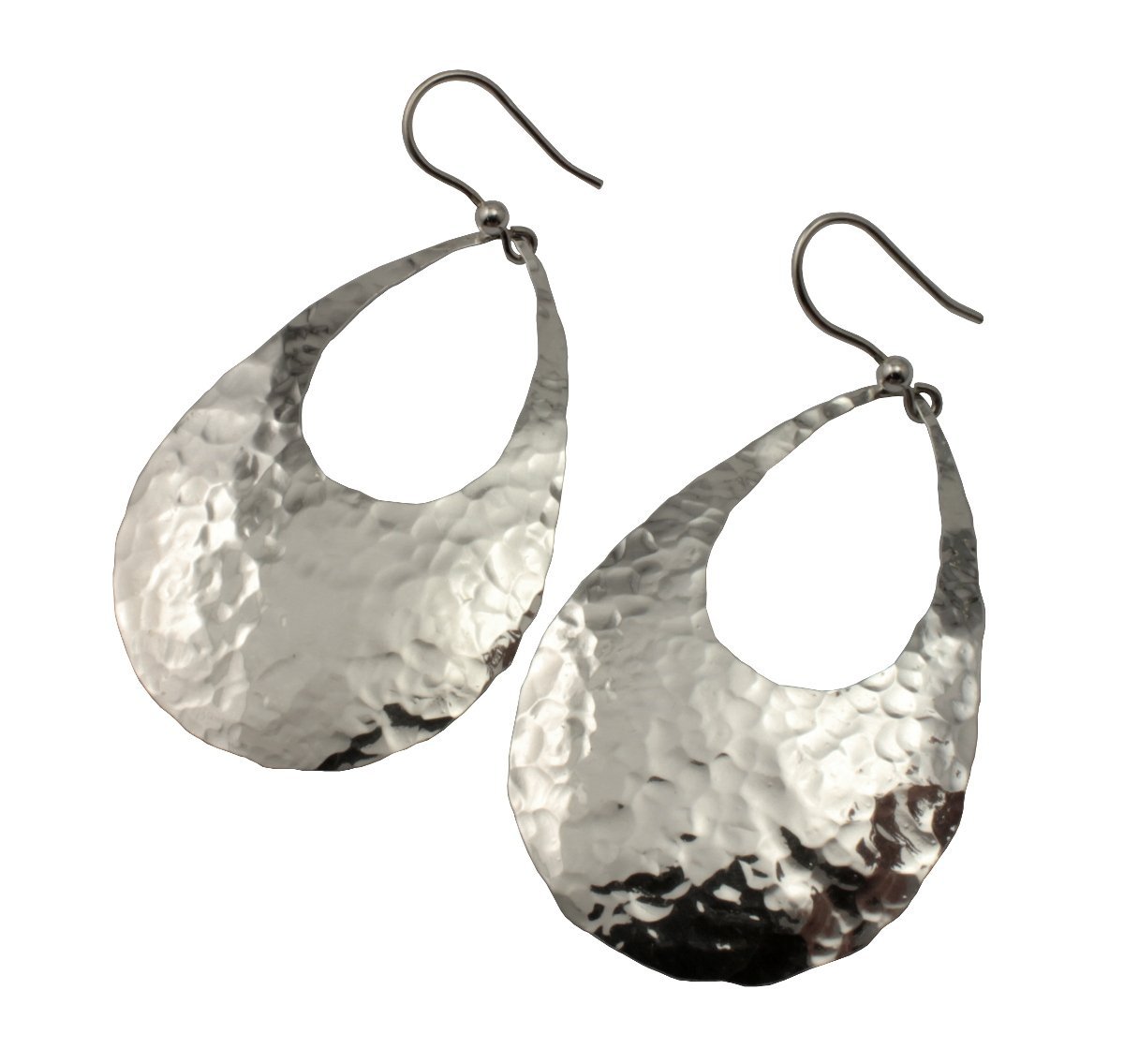 Arfasatti Sterling Silver 925 Hammered Drop Earrings Handmade in Italy