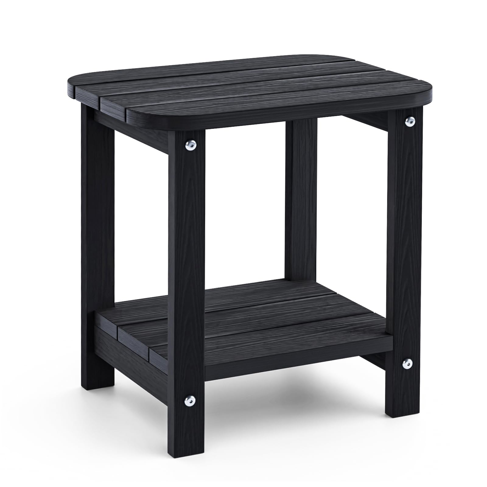 UQQUUNIQ 2-Tier Outdoor Side Table 16 Adirondack Small Side Table All Weather Resistant Patio End for Outside or