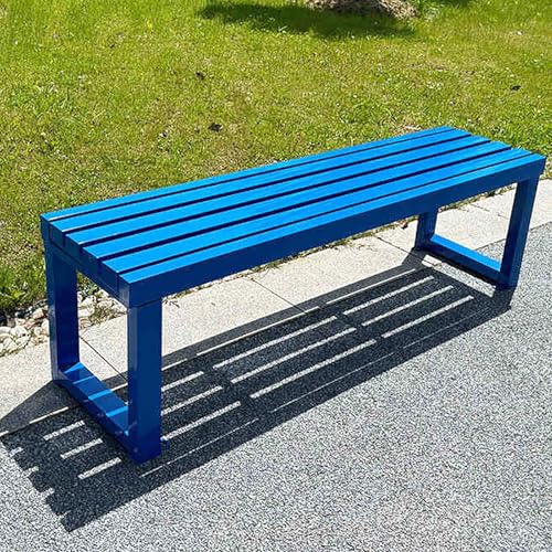 Banc de jardin extérieur robuste en métal traité pour parc et terrasse
