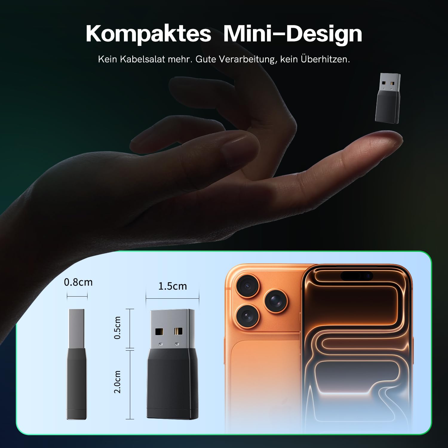 Carplay Wireless Adapter & Android Auto Wireless Adapter, USB-A/USB-C, kompatibel mit iOS & Android 2 in 1, Automatische Verbindung und stabil