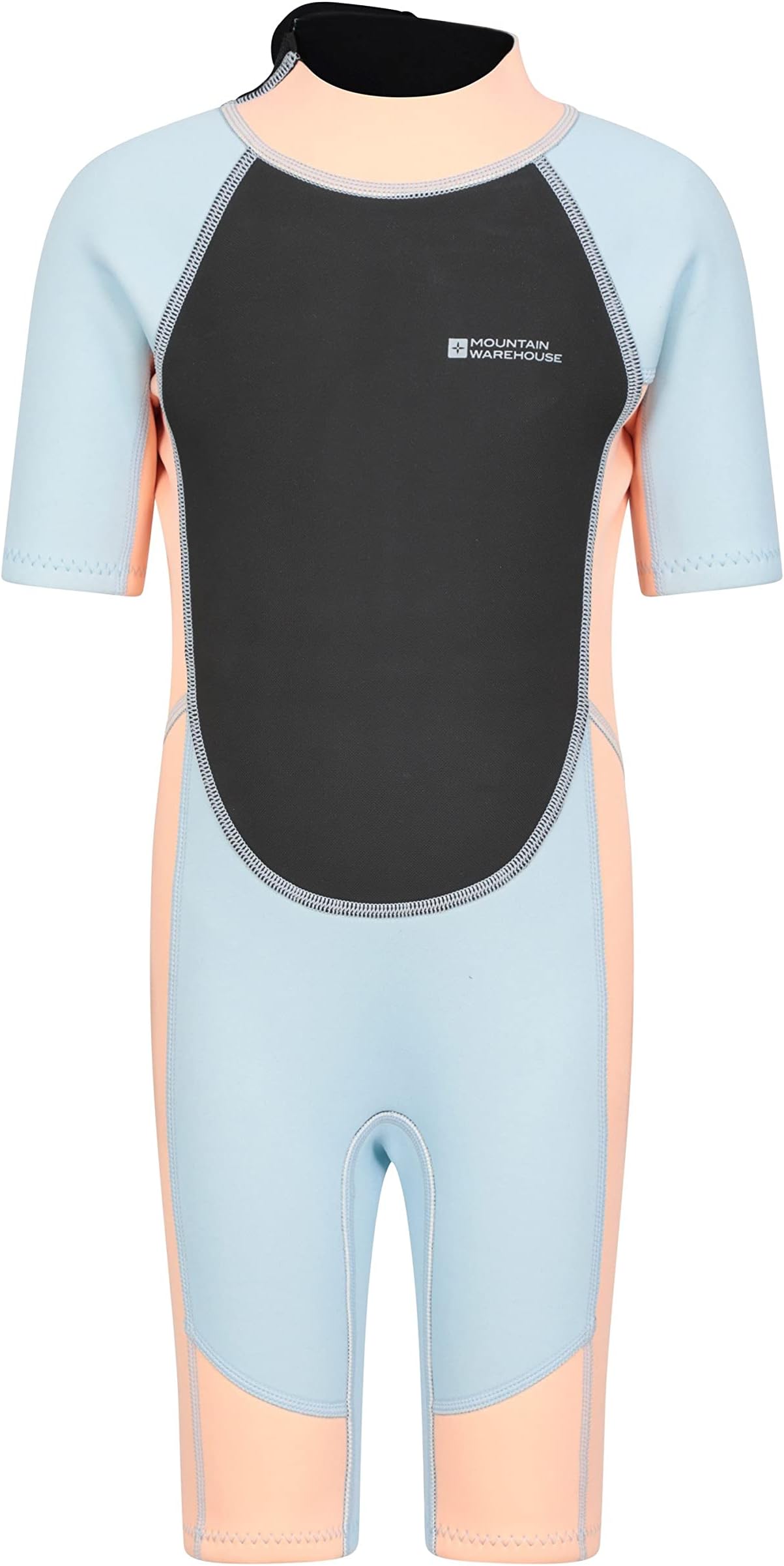 Mountain Warehouse Kids Shorty Wetsuit - 2.5mm Thickness, Flat Seams, Easy Glide Zip Children's Wetsuit, Neoprene, Adjustable Neck Closure - For Surfing, Swimming,