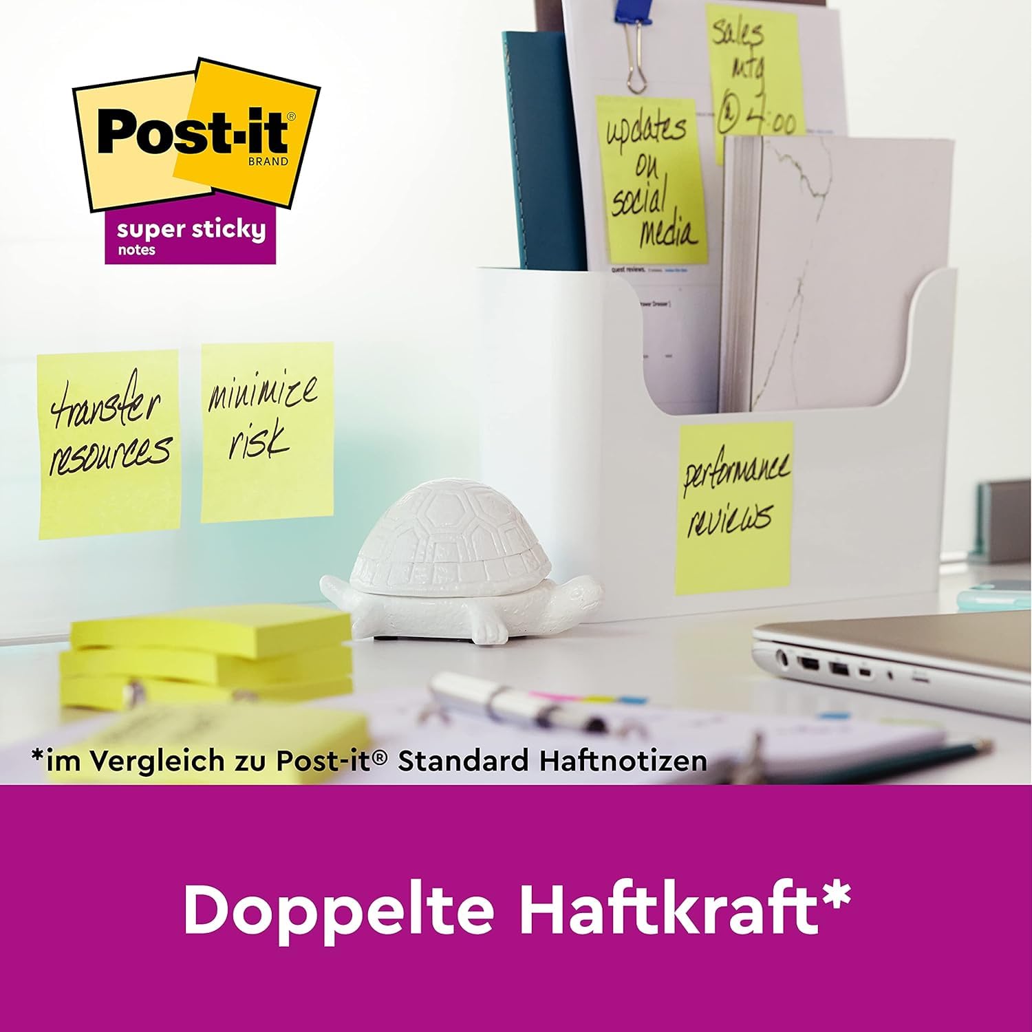 Post-it Super Sticky Notes, 24 Blöcke (2160 Blatt), 127 mm x 76 mm, Gelb