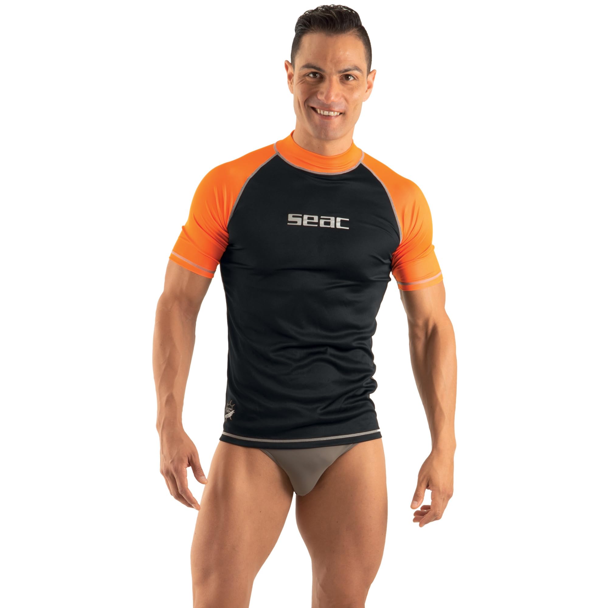 Seac T-Sun Short Man, Maglia Protettiva Rash Guard per Snorkeling e Nuoto Anti UV
