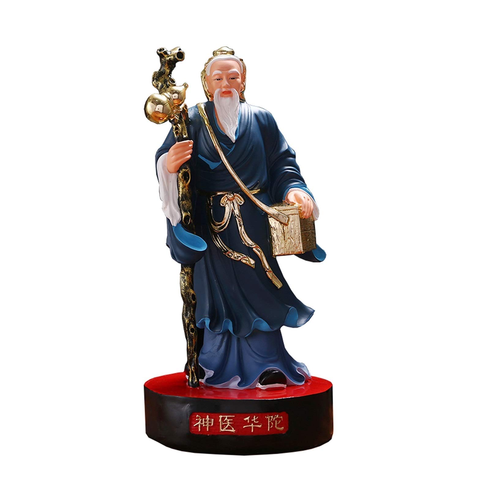 Feng Shui Ornaments Chinese Feng Shui Buddha Statue Genius Doctor Hua Tuo Statue Decoration Home Living Room Shop Nice Gift 15-inch God of Fortune good