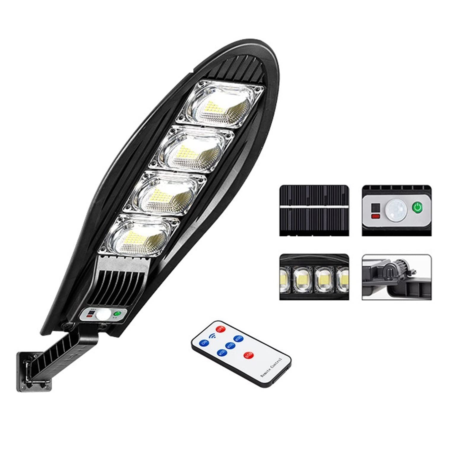 Zewnętrzna lampa solarna, 10000W168LED Światła parkingowe na energię słoneczną Wodoodporna dioda LED do ściany ogrodowej Regulowany kąt Lampa słoneczna Wbudowana 10000 mAH(D-10000w)