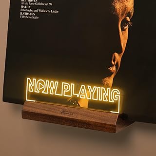 Light Up Now Playing Vinyl Record Stand Wall Mount, Record Holder Wall with Adjustable
