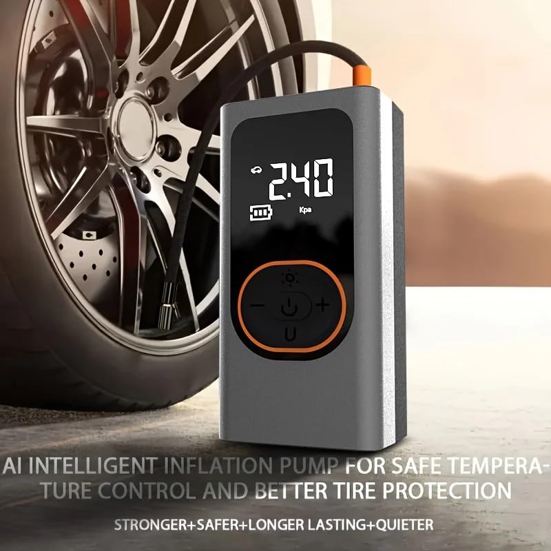 Compresor portátil e inflador ruedas bomba de aire digital coche 4