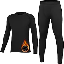 Youth Thermal Base Layer Set Fleece Lined Undershirt Unisex Athletic Shirt Kids Pants for Ski