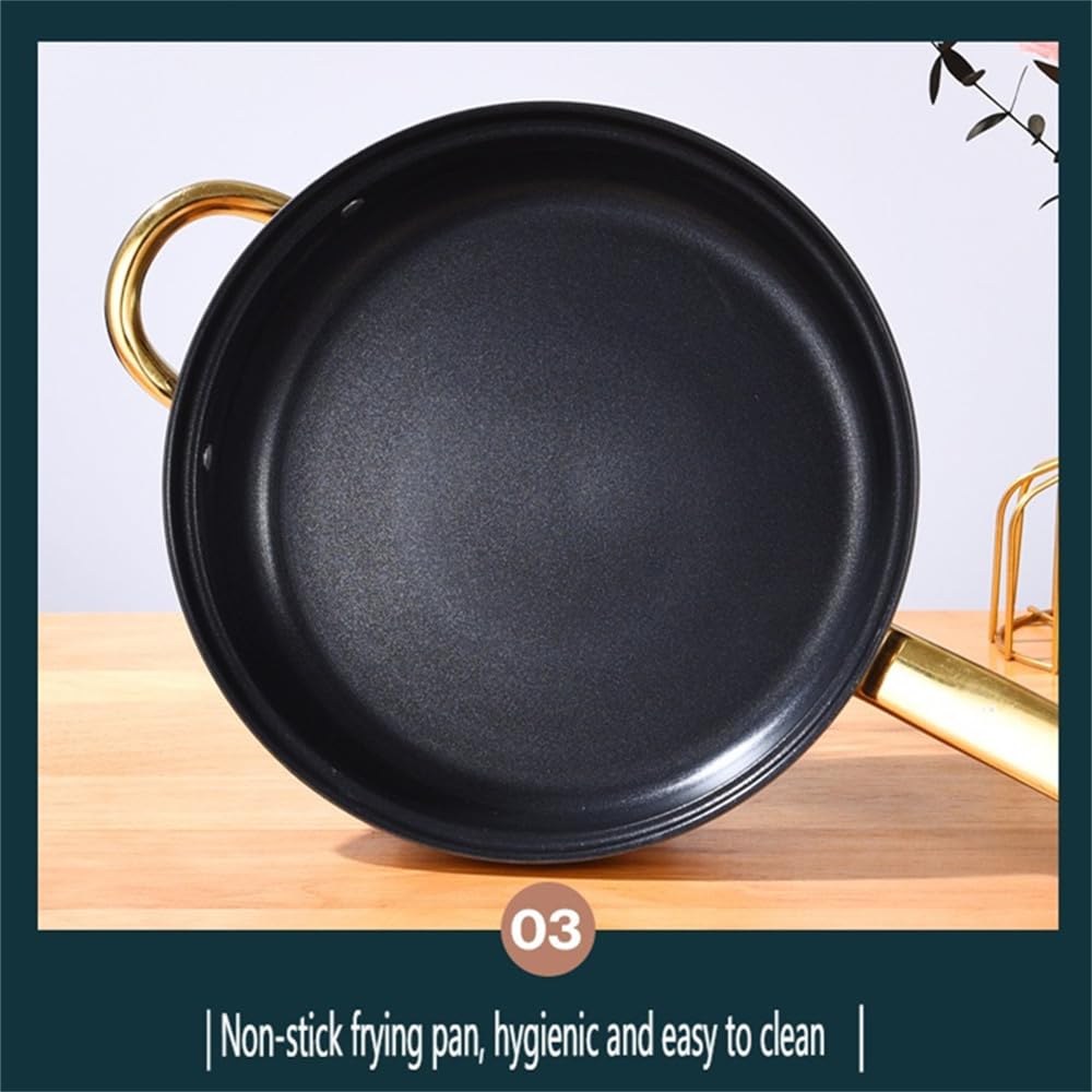 Set di Pentole in Acciaio Inossidabile da 12 Pezzi, 6 Tipi di Pentole da Cucina, Padella, Pentola per Zuppa, Pentola per Latte, Bollitore, Set di Pentole, Bollitore B, 12(Kettle B-12 pc)