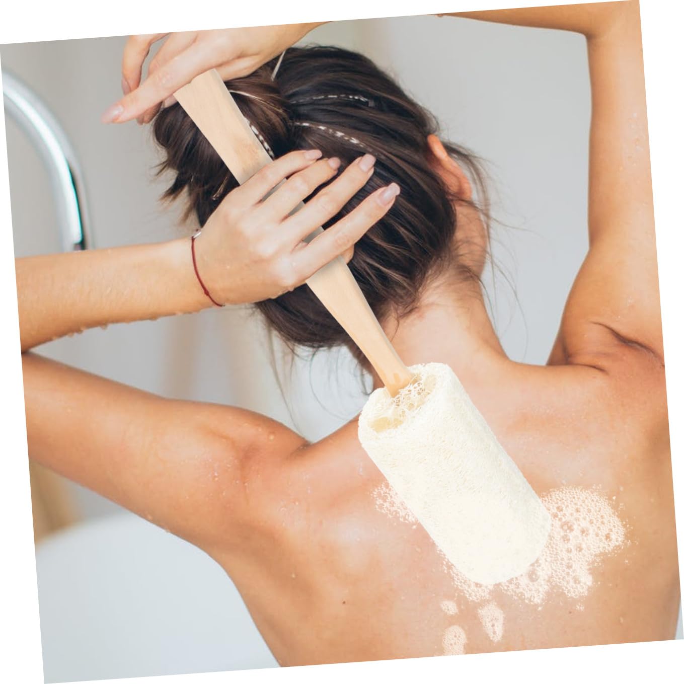 Angoily 6piezas Esponja Exfoliante De Ducha Mango De Madera De Cepillo De Baño Para Limpieza Corporal Casa Cepillo De Piel De Loofah Natural Para Exfoliación y Cuidado Piel