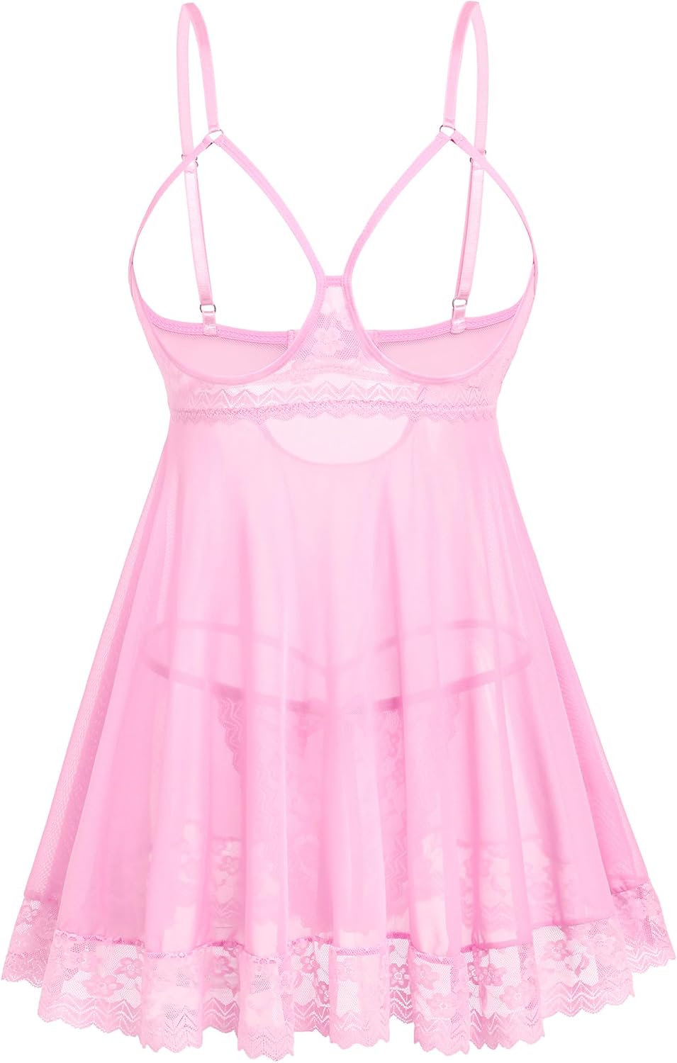 Avidlove Sexy Lace Babydoll Dress Lingerie for Women Sheer Mesh Chemise Sleepwear Exotic Boudoir Outfits