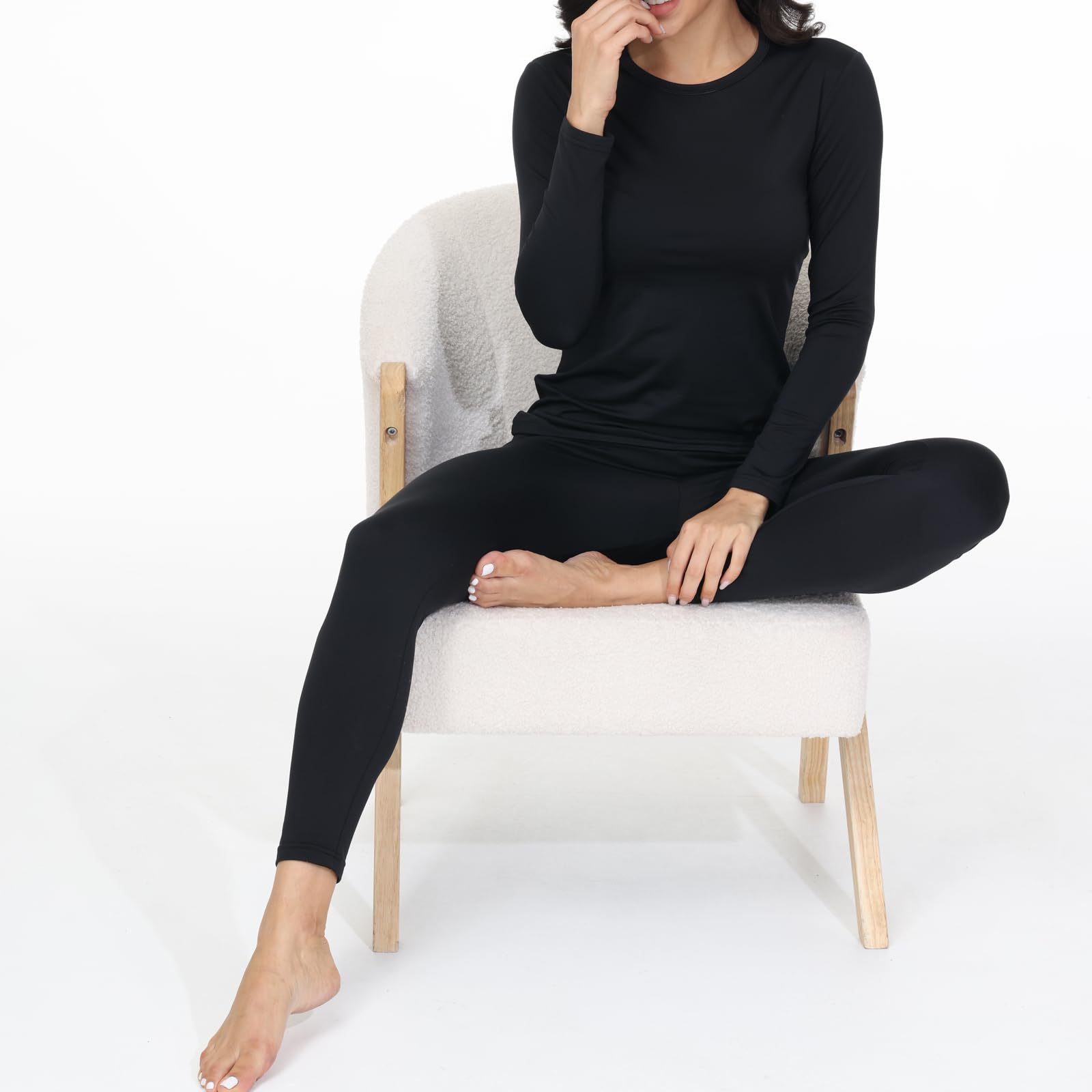 Blaosn Long Johns Thermal Underwear for Women Base Layer Petite/Regular/Tall Top Bottom Sets Cold Weather Winter