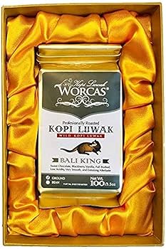 【値下げ】ジャコウネココーヒー WORCAS KOPI LUWAK Amazon | WORCAS 【豆のまま/100g】 バリ島産 コピルアク