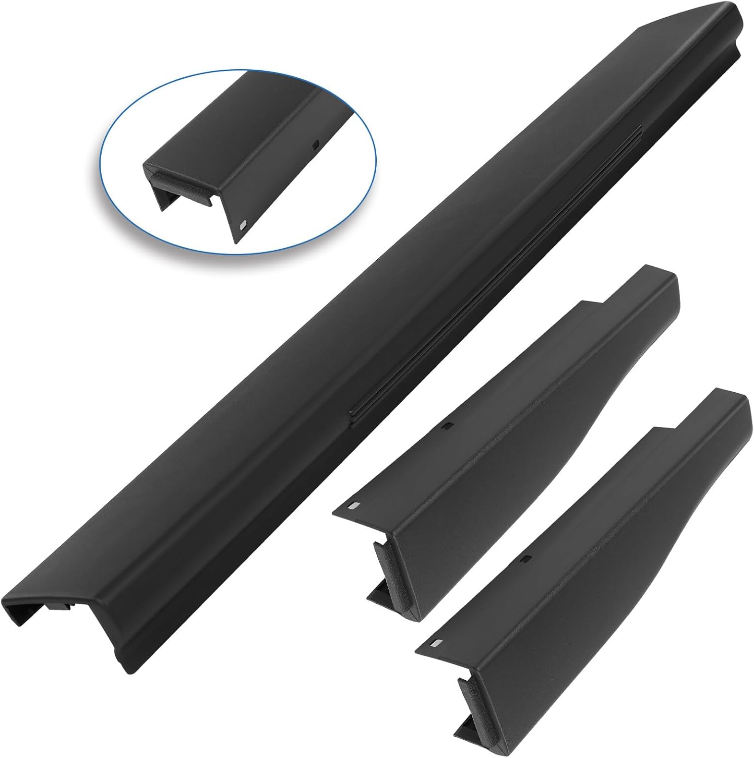 Rear Tailgate Moulding Trim Fits for 2008-2016 for Ford F-250 F-350 F-450 F-550 Super Duty Tailgate With Flex Step&6.75 Foot Bed Flex Step Tailgate Trim Cap+Set End Cap Tailgate Molding Cap