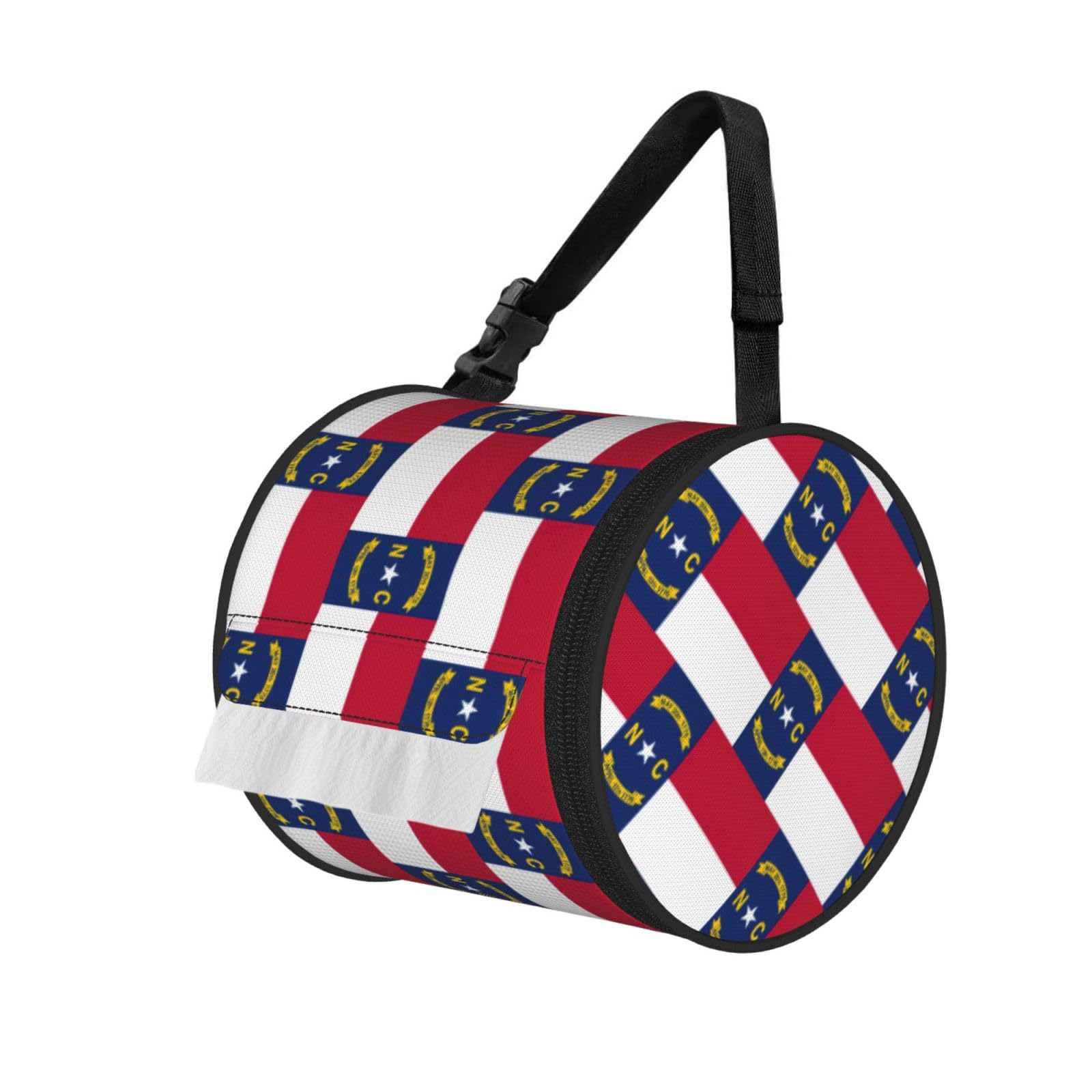North Carolina state flag Printed Portable Tissue Roll Case, Standard-Size Fit, Oxford Cloth for Wall Camping Backpack